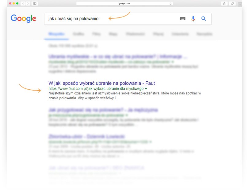 Przykład wyniku wyszukiwania Google